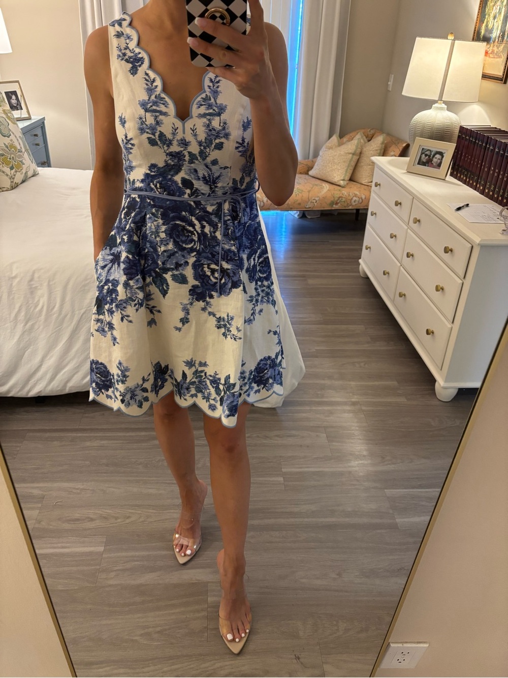 🌸 NWT ZIMMERMANN Aliane Scallop Mini Dress — Blue Floral 🌸